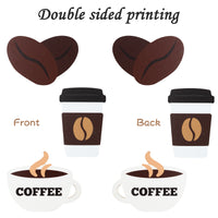 OSNIE 3 Pieces Coffee Tiered Tray Decorations Freestanding Wooden Table Centerpiece Double-Sided Printing Shelf Sitter Signs for Farmhouse Kitchen Coffee Bar Coffee Station Accessories Mug Life Décor