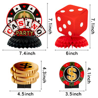 OSNIE 12Pcs Casino Theme Honeycomb Centerpieces Table Toppers Red and Black Poker Party Supplies Decoration Las Vegas Gambling Playing Card Table Decor Photo Prop for School Birthday Casino Game Night