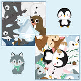 OSNIE 78Pcs Polar Animals Cutouts Winter Bulletin Board Decor Arctic Animals Polar Bear Snowy Owl Reindeer Cutting Paper Home Preschool Classroom Decoration Educational Cut-Outs for Kids Toddlers