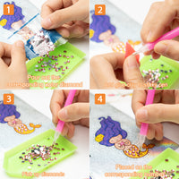 OSNIE 12Pcs 5D Diamond Painting Stickers for Kids, DIY Handmade Big Gem Animals Diamond Arts Craft Mosaic Stickers, Creative Crystal Rhinestone Painting by Numbers Kits Gift for Adult Beginners
