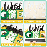 OSNIE Wild One Letter Sign Wooden Table Centerpieces Plaques Tropical Safari Jungle Animal Party Decorations Supplies for Wild One First Birthday Milestone Baby Shower Decor Cake Smash Photo Props