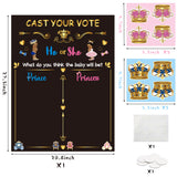 OSNIE African American Baby Gender Reveal Party Games Cast Your Vote Royal Little Prince Princess Gender Reveal Poster with Crown Voting Stickers for Black Boys Girls Baby Shower Party Decor Supplies