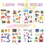 OSNIE 130Pcs Back to School Gnomes Stickers Décor Supplies Science Pen Telescope Paint Schoolbags Window Clings End of Summer Holiday Decals for Home Office Party Supplies Classroom Rewards, 16 Sheets