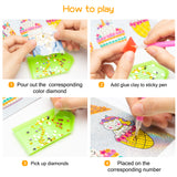 OSNIE 12 Pcs Unicorn Big Gem Diamond Painting Kits for Kids Make Your Own Unicorn Stickers Creativity DIY Handmade Paint by Numbers Magical Mosaic Stickers Art and Crafts for Girls Toddlers Beginners