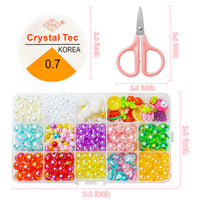 OSNIE Summer Fruit DIY Bead Jewelry Making Kit for Kids Girls Watermelon Strawberry Orange Pineapple Cherry Grape Apple Peach Avocado Charms Beads for Bracelets Rings Necklaces Beading Kits 400Pcs+