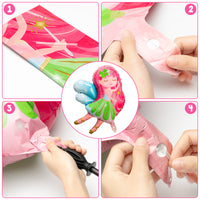 OSNIE Fairy Balloons Party Decorations for 2nd Birthday, 8 Pcs Giant Fairy Star Round Shaped Number Two Foil Mylar Helium Balloons, Fairy Princess Party Decorations Supplies Baby Shower for Baby Girls
