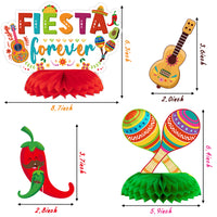 OSNIE 12Pcs Fiesta Honeycomb Centerpieces Table Topper Mexico Party Decorations and Supplies Mexican Table Decor Cinco De Mayo Party Favors Photo Booth Props for Taco bout Themed Festival Party
