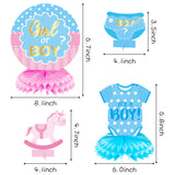 OSNIE 12 Pcs Baby Gender Reveal Honeycomb Centerpieces Table Toppers Blue and Pink Gender Reveal Party Decorations Supplies for Unisex He or She Boy or Girl Baby Shower Pregnancy Announcements Decor