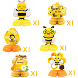 OSNIE 6 Pcs Bumblebee Honeycomb Centerpieces Table Toppers, Bee Themed Honeycomb Stand Party Supplies Table Centerpieces Decor Honey Party Favors Photo Booth Props for Baby Shower Kid’s Birthday
