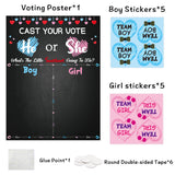 OSNIE Little Sweetheart Gender Reveal Party Games Cast Your Vote Poster with Team Boy Team Girl Stickers for He Or She Valentines Day What Will Our Little Sweetheart Be Baby Shower Decorations Supplies