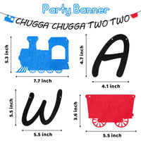 OSNIE Steam Train 2nd Birthday Party Decoration Supplies Chugga Chugga Two Two Birthday Party Banner Choo Choo Railroad Crossing Ticket Latex Balloons Cake Toppers for Kids Boys Two Years Old Birthday