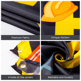 OSNIE Construction Site Theme Banner Happy Birthday Photography Backdrop Excavator Dump Truck Digger Fabric Photo Background Studio Wall Table Decoration Supplies for Kids Boys Birthday (6.6 x 3.8Ft)