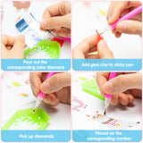 OSNIE 12 Pcs Llama Cactus 5D DIY Diamond Painting Kits for Kids and Adult Beginners, Creative Resin Rhinestone Diamonds Mosaic Stickers, Handmade Digital Paint by Numbers Art Craft Gifts Set
