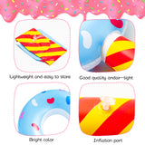 OSNIE 6Pcs Inflatable Donuts Sticks Toy Blow-Up Doughnut Lollipop Wands Candy Donuts Theme Party Supplies Summer Pool Beach Game Party Favors Decoration Swimming Floating for Kids (32 Inch Tall)