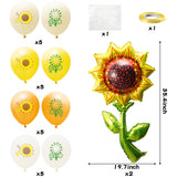 OSNIE 49Pcs Sunflower Birthday Party Decorations Supplies Kit – Giant Sunflower Foil Balloons, Latex Balloons, Cardstock Banner, Cake Topper, Sunflower Theme Party Supplies for Wedding, Baby Shower