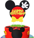 OSNIE 25Pcs Mickey Birthday Cake Toppers, Mickey Birthday Party Supplies Inspired Cake Decoration for Mickey Themed Birthday Party Favors for Toddlers Baby Boys and Girls