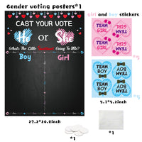 OSNIE Little Sweetheart Gender Reveal Party Games Valentines Day Cast Your Vote He or She Gender Reveal Poster with Team Boy Team Girl Stickers What Will Our Little Sweetheart Be Baby Shower Supplies