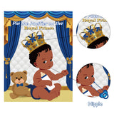 OSNIE Pin the Pacifier on the Baby Game African American Little Prince Poster with Blindfolds and Stickers Royal Prince Theme Party Supplies Family Game Activities for Kids Boys Birthday Baby Shower