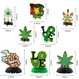 OSNIE 12Pcs Weed Themed Honeycomb Centerpieces Table Toppers Smoking Marijuana Green Pot Leaves Cannabis Stoner 420 Have a Dope Birthday Party Decorations Supplies Photo Booth Props for Adults