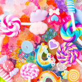 OSNIE 200 Pcs 3D Nail Charms Flatback Resin Slime Charms Mixed Gummy Bear Fake Candy Jelly Embellishments Nail Art Decoration Christmas Easter DIY Crafts for Scrapbooking Cell Phone Case Hair Clips