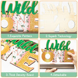 OSNIE Wild One Letter Sign Wooden Table Centerpieces Plaques First Birthday Decorations for Baby Girls Tropical Safari Jungle Animal Party Supplies for Milestone Baby Shower Decor Cake Smash Props