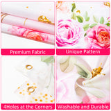 OSNIE 74Pcs Floral Theme Birthday Decoration Supplies Kit , Rose Gold Pink Balloon Arch Garland Happy Birthday Backdrop Banner Cake-shaped Foil Balloons for Birthday Bridal Shower Baby Shower Tea Party