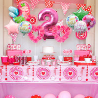 OSNIE Fairy Balloons Party Decorations for 2nd Birthday, 8 Pcs Giant Fairy Star Round Shaped Number Two Foil Mylar Helium Balloons, Fairy Princess Party Decorations Supplies Baby Shower for Baby Girls