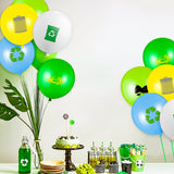 OSNIE 50Pcs Garbage Truck Balloons 12Inch Assorted Color Recycling Latex Balloons Bouquet with Ribbons Garbage Truck Themed Party Decorations for Birthday Party Environmental Activity Green Initiatives