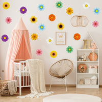 OSNIE 45Pcs Spring Summer Sun Flower Cutouts, Creative Springtime Flowers Wall Decals Bulletin Board Set, Gerbera Daisy Wall Décor for Classroom School Birthday Party Baby Shower, 5.1 x 5.1 Inch