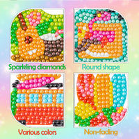 OSNIE 12 Pcs Hawaii Diamond Painting Kit 5D DIY Summer Beach Luau Diamonds Mosaic Stickers Kits for Kids and Adult Beginners, Creative Resin Rhinestone Handmade Paint by Numbers Art Craft Gifts Set