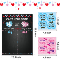 OSNIE Little Sweetheart Gender Reveal Party Games Cast Your Vote Poster with Team Boy Team Girl Stickers for He Or She Valentines Day What Will Our Little Sweetheart Be Baby Shower Decorations Supplies