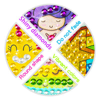 OSNIE 12Pcs 5D Diamond Painting Stickers for Kids, DIY Handmade Big Gem Animals Diamond Arts Craft Mosaic Stickers, Creative Crystal Rhinestone Painting by Numbers Kits Gift for Adult Beginners