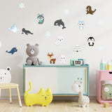 OSNIE 78Pcs Polar Animals Cutouts Winter Bulletin Board Decor Arctic Animals Polar Bear Snowy Owl Reindeer Cutting Paper Home Preschool Classroom Decoration Educational Cut-Outs for Kids Toddlers