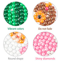OSNIE 12 Pcs Llama Cactus 5D DIY Diamond Painting Kits for Kids and Adult Beginners, Creative Resin Rhinestone Diamonds Mosaic Stickers, Handmade Digital Paint by Numbers Art Craft Gifts Set