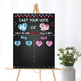 OSNIE Little Sweetheart Gender Reveal Party Games Valentines Day Cast Your Vote He or She Gender Reveal Poster with Team Boy Team Girl Stickers What Will Our Little Sweetheart Be Baby Shower Supplies