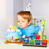 OSNIE Railroad Train Wooden Table Centerpieces Choo Choo Im Two Party Decoration Railway Theme 2nd Birthday Milestone Baby Shower Table Topper Cake Smash Photo Prop Decor for Baby Boys Two Years Old