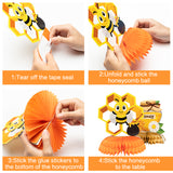 OSNIE 6 Pcs Bumblebee Honeycomb Centerpieces Table Toppers, Bee Themed Honeycomb Stand Party Supplies Table Centerpieces Decor Honey Party Favors Photo Booth Props for Baby Shower Kid’s Birthday