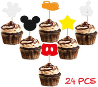 OSNIE 25Pcs Mickey Birthday Cake Toppers, Mickey Birthday Party Supplies Inspired Cake Decoration for Mickey Themed Birthday Party Favors for Toddlers Baby Boys and Girls