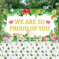 OSNIE We Are So Proud of You Congrats Graduation Party Backdrop Tropical Aloha 2023 GRAD Photography Summer Hawaiian Background Banner for College Prom Graduation Party Decoration Supplies Photo Props