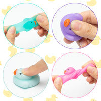 OSNIE 28Pcs Duck Mochi Squeeze Toys for Kids Party Favors Mini Kawaii Animals Squeeze Mochi Fidget Stress Relief Toys Goodie Bag Stuffers Classroom Rewards Carnival Prizes Birthday Gift for Boys Girls
