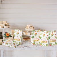 OSNIE 24Pcs Congrats GRAD Party Favors Bags with Stickers Hawaii Tropical Aloha Snacks Candy Party Supplies Summer Flowers Palm Leaves Paper Gift Bags for College Prom 2023 Celebrate Graduation Party