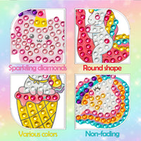 OSNIE 12 Pcs Unicorn Big Gem Diamond Painting Kits for Kids Make Your Own Unicorn Stickers Creativity DIY Handmade Paint by Numbers Magical Mosaic Stickers Art and Crafts for Girls Toddlers Beginners
