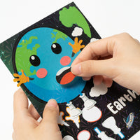 OSNIE 45Pcs Make Your Own Planet Holographic Stickers Games 9 Planets Shiny Solar System Birthday Party Favors Outer Space Make a Face Stickers Mix and Match DIY Art Craft Gifts for Kids School Class