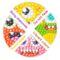 OSNIE 12 Pcs Halloween Monster 5D Diamond Painting Stickers Kit for Kids Adult Beginners Resin Rhinestone DIY Handmade Paint by Numbers Mosaic Stickers Art Crafts for Monster Themed Party Favors
