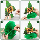 OSNIE 12Pcs Happy Camper Theme Honeycomb Centerpieces Table Topper Camping Adventure Party Decorations Supplies Cardboard Cutout Happy Birthday Table Decor Bears Tent Bonfire Party Favors Photo Booth Prop