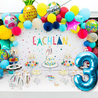 OSNIE Hawaiian Balloons Party Decorations for 3rd Birthday, 8 Pcs Giant Foil Mylar Balloons Pineapple Flamingo Palm Tree Leaves Tiki Summer Beach Pool Aloha Tropical Luau Party Decorations Supplies