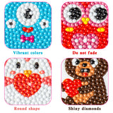OSNIE 12Pcs Valentine’s Day 5D DIY Diamond Painting Kit for Kids Adult Beginners Resin Rhinestone DIY Handmade Paint by Numbers Mosaic Stickers Love Heart Diamond Art Party Favors Art Crafts Gifts Set