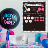 OSNIE Baseball or Bows Gender Reveal Games for Guests Cast Your Vote Poster with Voting Stickers for Boy or Girl He or She Gender Reveal Party Decorations Supplies Baby Gender Announcements Ideas