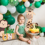OSNIE Wild One Letter Sign Wooden Table Centerpieces Plaques First Birthday Decorations for Baby Girls Tropical Safari Jungle Animal Party Supplies for Milestone Baby Shower Decor Cake Smash Props