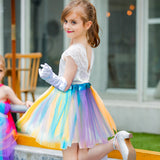 OSNIE 8Pcs Ballet Tutu Skirts for Toddler Girls 2-3Layers Multicolor Princess Pretend Dress Up Accessories Princess Party Supplies Girl's Birthday Outfit Halloween Christmas Costume Photo Shoot Prop